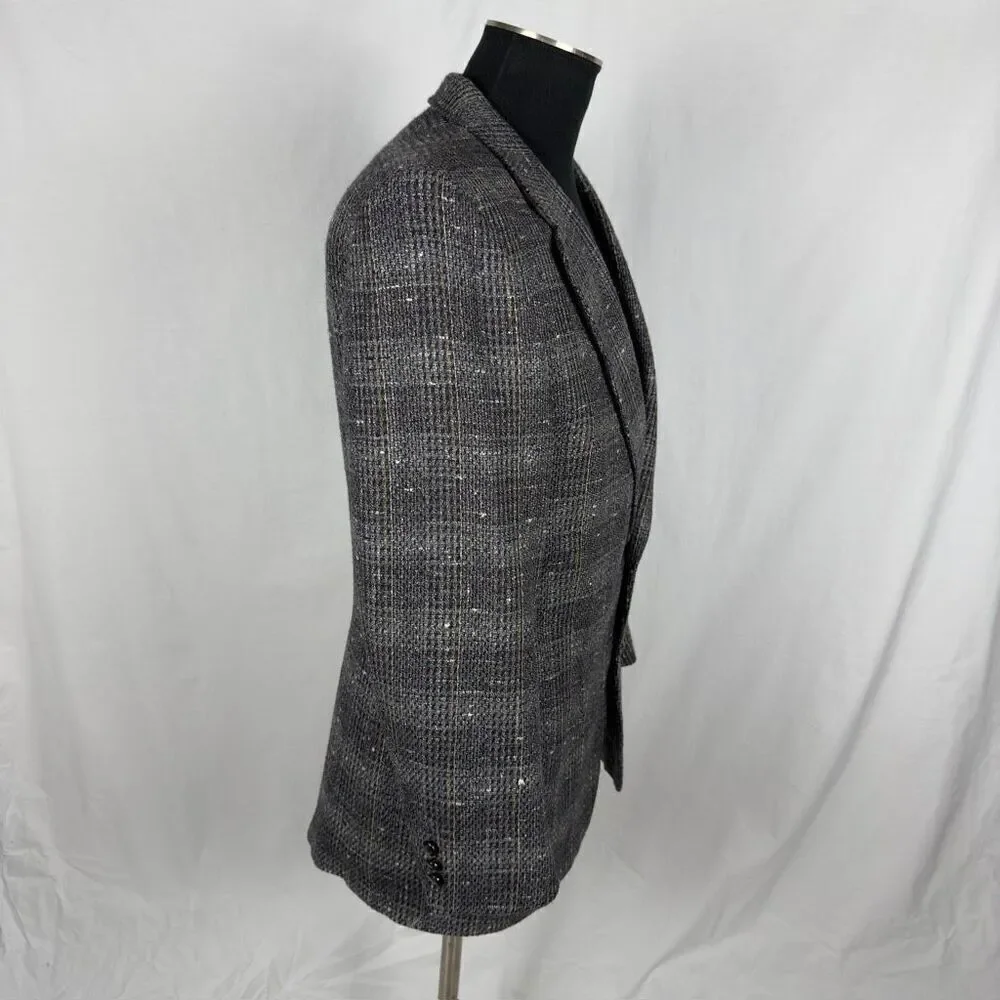 Vintage Ratner Beverly Hills Plaid Heathered Silk Sports Coat -‎ Mens XL